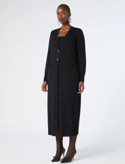 Marina Rinaldi Maglieria | Maglieria*Cardigan lungo in viscosa NERO