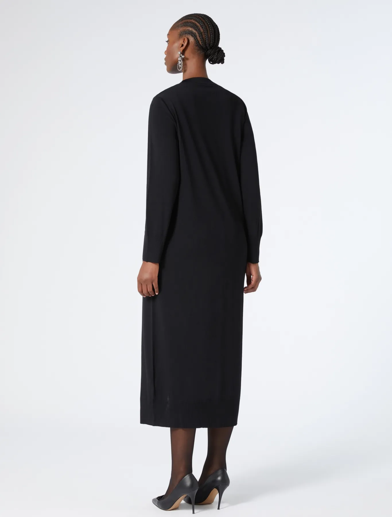 Marina Rinaldi Maglieria | Maglieria*Cardigan lungo in viscosa NERO