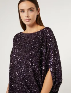 Marina Rinaldi Bluse | Camicie & Bluse*Casacca con paillettes BORDEAUX