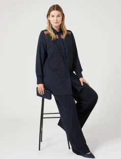 Marina Rinaldi Bluse | Camicie & Bluse*Casacca in crêpe con ricamo BLUNOTTE