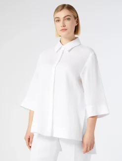 Marina Rinaldi Camicie & Bluse | Camicie & Bluse*Casacca in lino BIANCOOTTICO