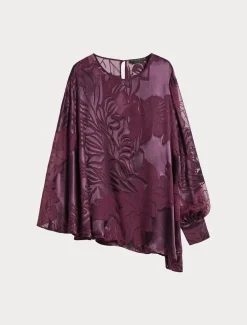 Marina Rinaldi Bluse | Collezione Elegante*Casacca in satin di seta e viscosa BORDEAUX