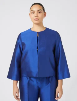 Marina Rinaldi Bluse | Camicie & Bluse*Casacca in shantung di seta VIOLA
