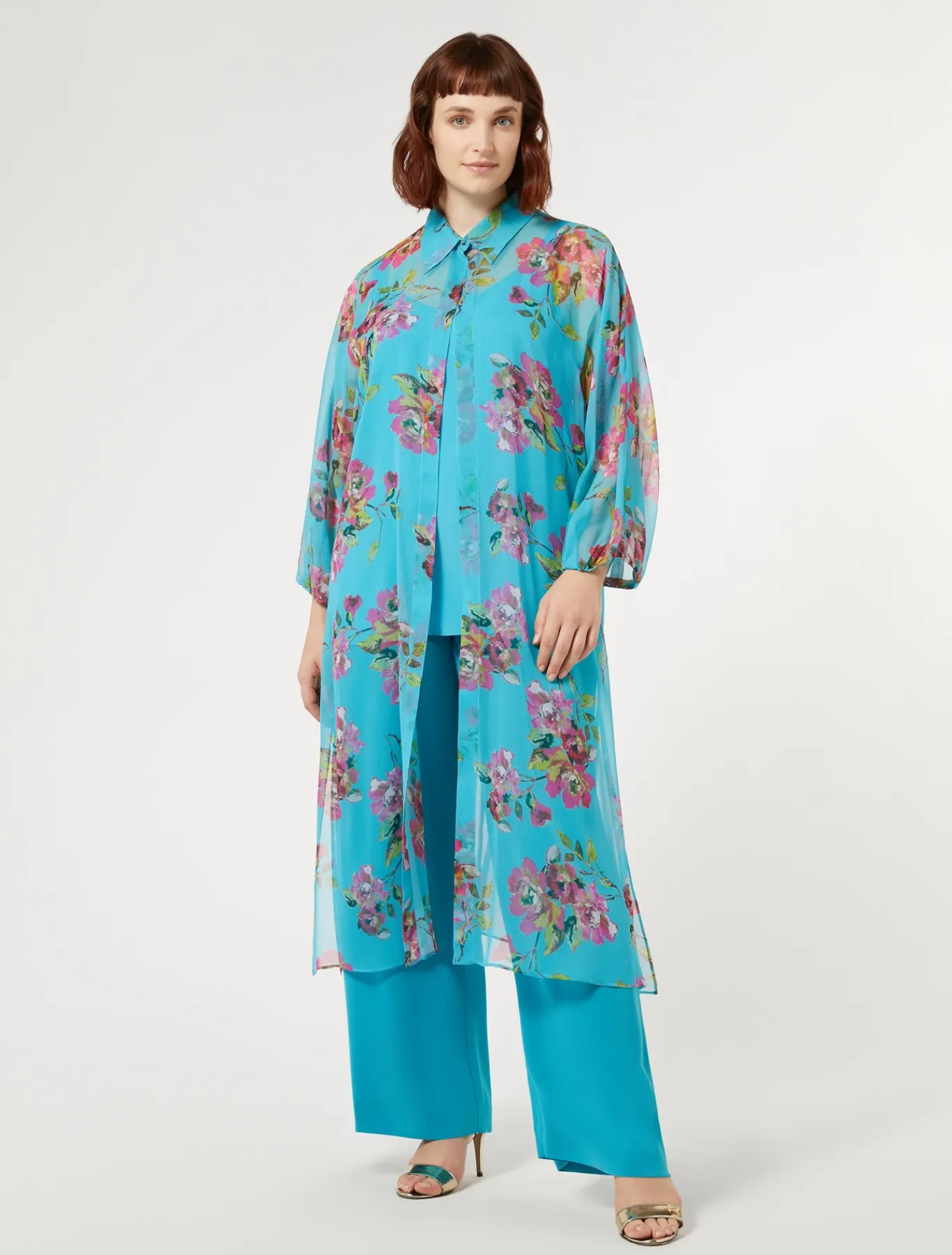 Marina Rinaldi Bluse | Camicie & Bluse*Casacca lunga e top TURCHESE