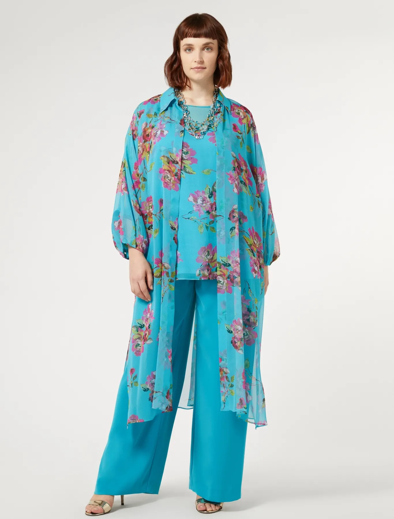 Marina Rinaldi Bluse | Camicie & Bluse*Casacca lunga e top TURCHESE