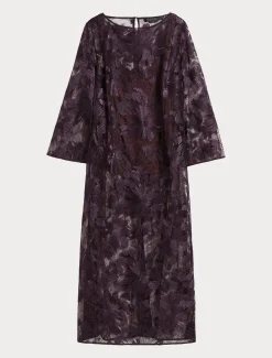 Marina Rinaldi Bluse | Collezione Elegante*Casacca lunga in tulle con ricami BORDEAUX