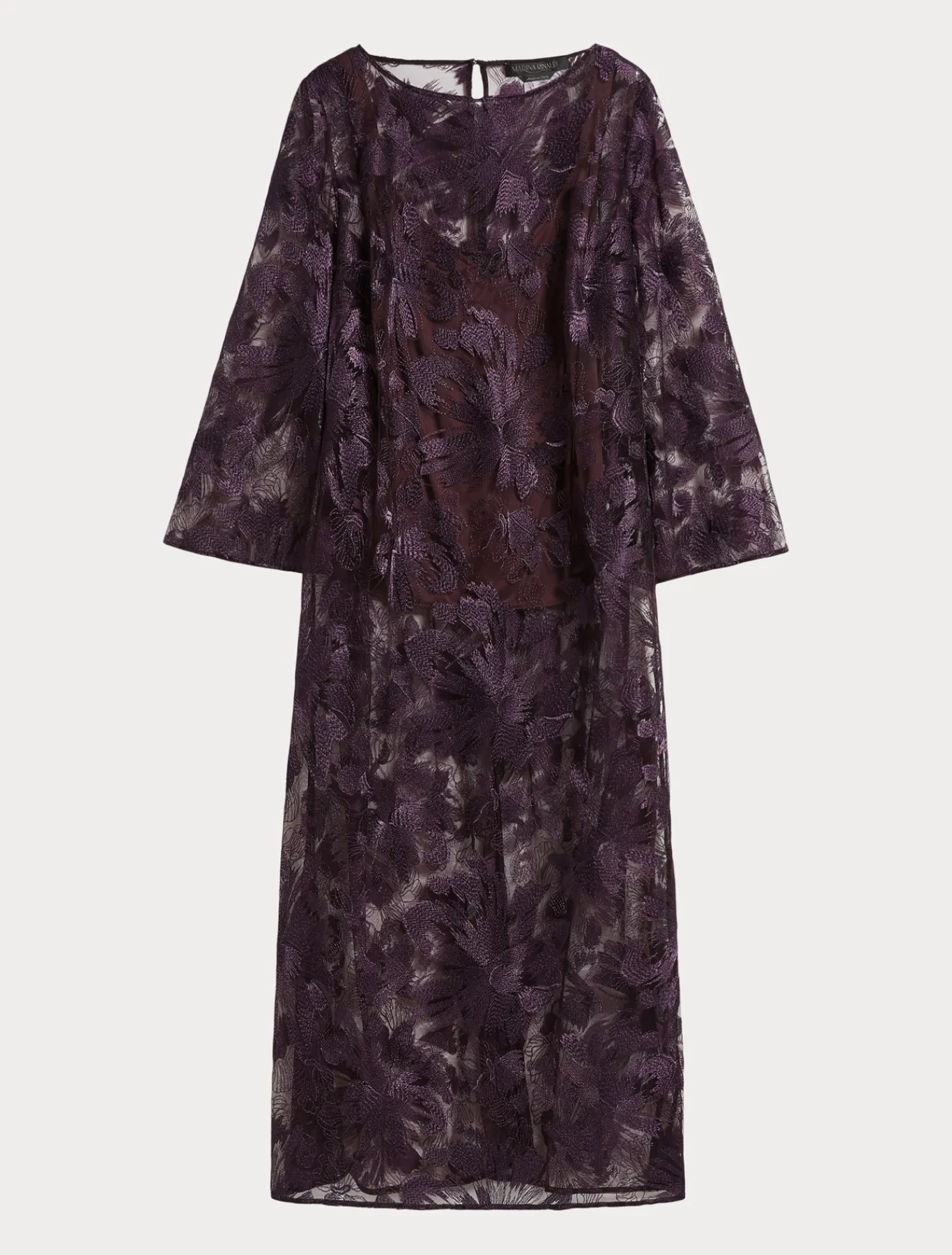 Marina Rinaldi Bluse | Collezione Elegante*Casacca lunga in tulle con ricami BORDEAUX