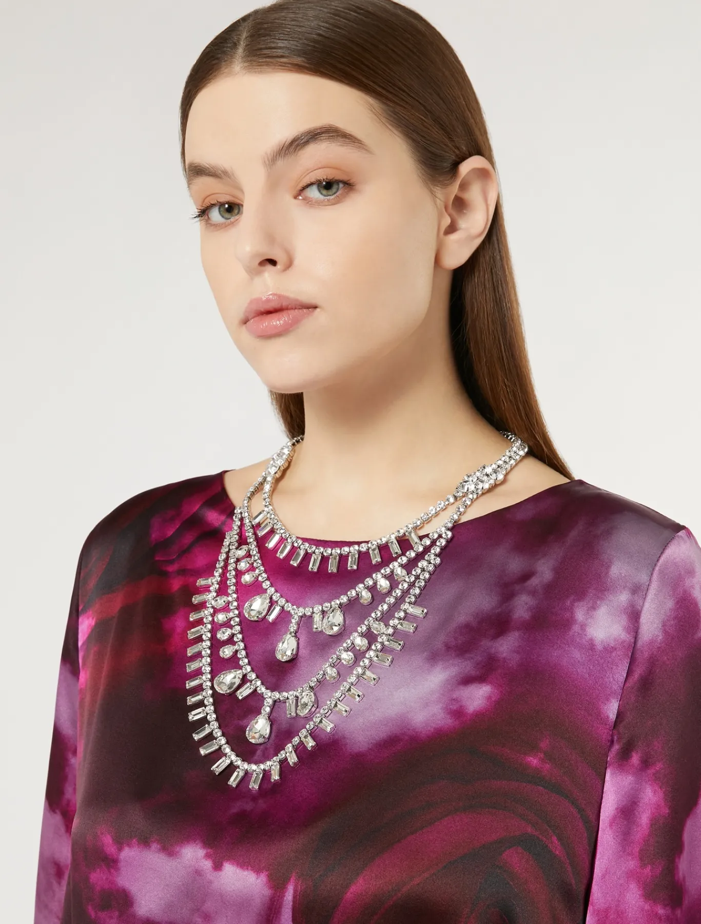 Marina Rinaldi Accessori | Collezione Elegante*Collana chandelier con cabochon CRISTALLO
