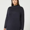Marina Rinaldi Maglieria | Maglieria*Dolcevita in viscosa stretch BLUNOTTE