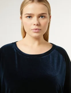 Marina Rinaldi Top & T-Shirt | Top & T-Shirt*Felpa in ciniglia stretch BLUNOTTE