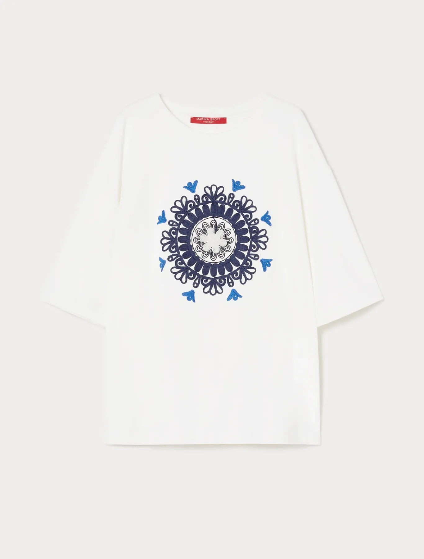 Marina Rinaldi Top & T-Shirt | Top & T-Shirt*Felpa in jersey con ricami AVORIO