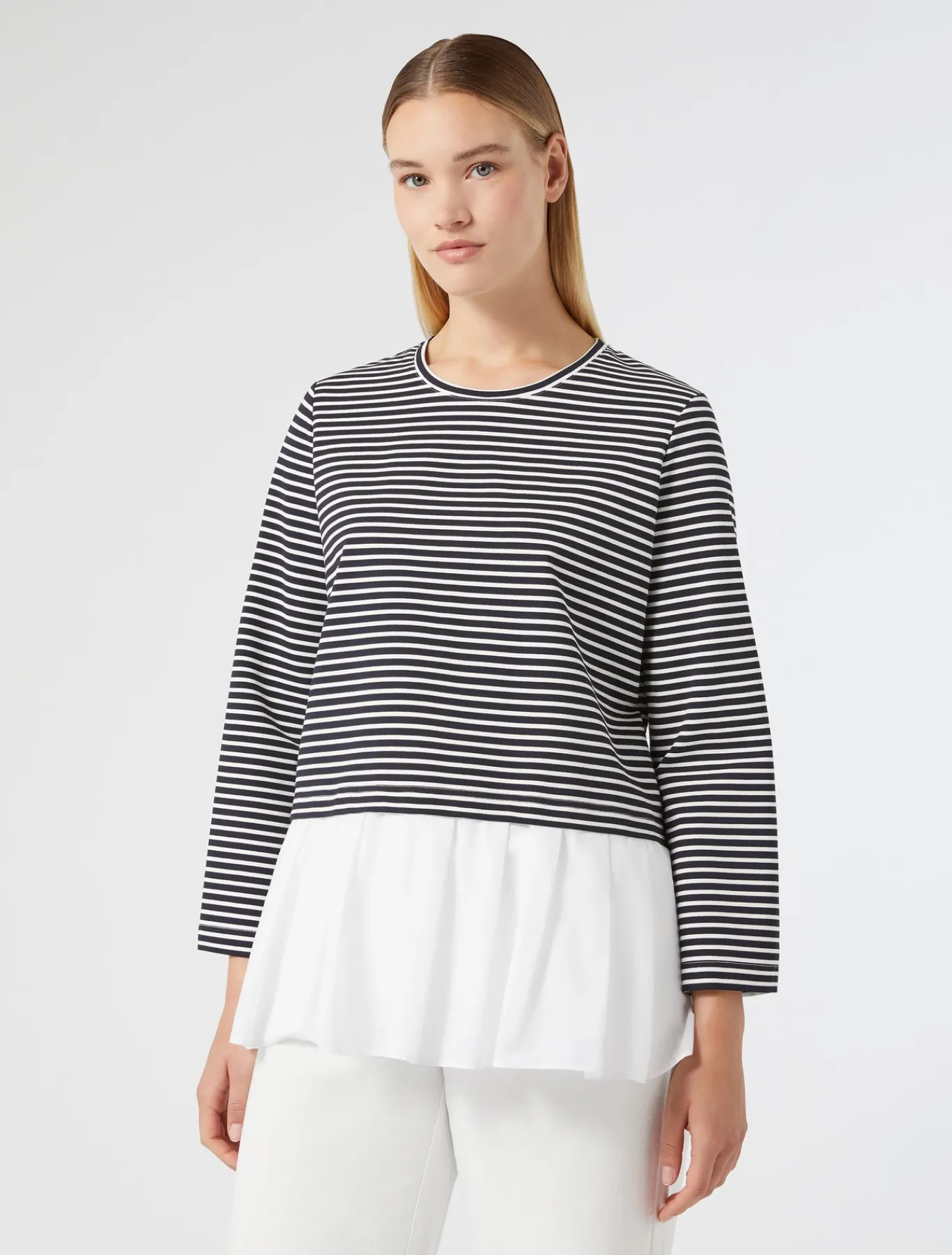Marina Rinaldi Top & T-Shirt | Top & T-Shirt*Felpa in jersey e popeline BLU