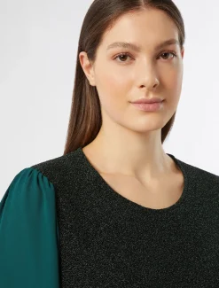 Marina Rinaldi Top & T-Shirt | Top & T-Shirt*Felpa in jersey lamé e georgette VERDEBOSCO