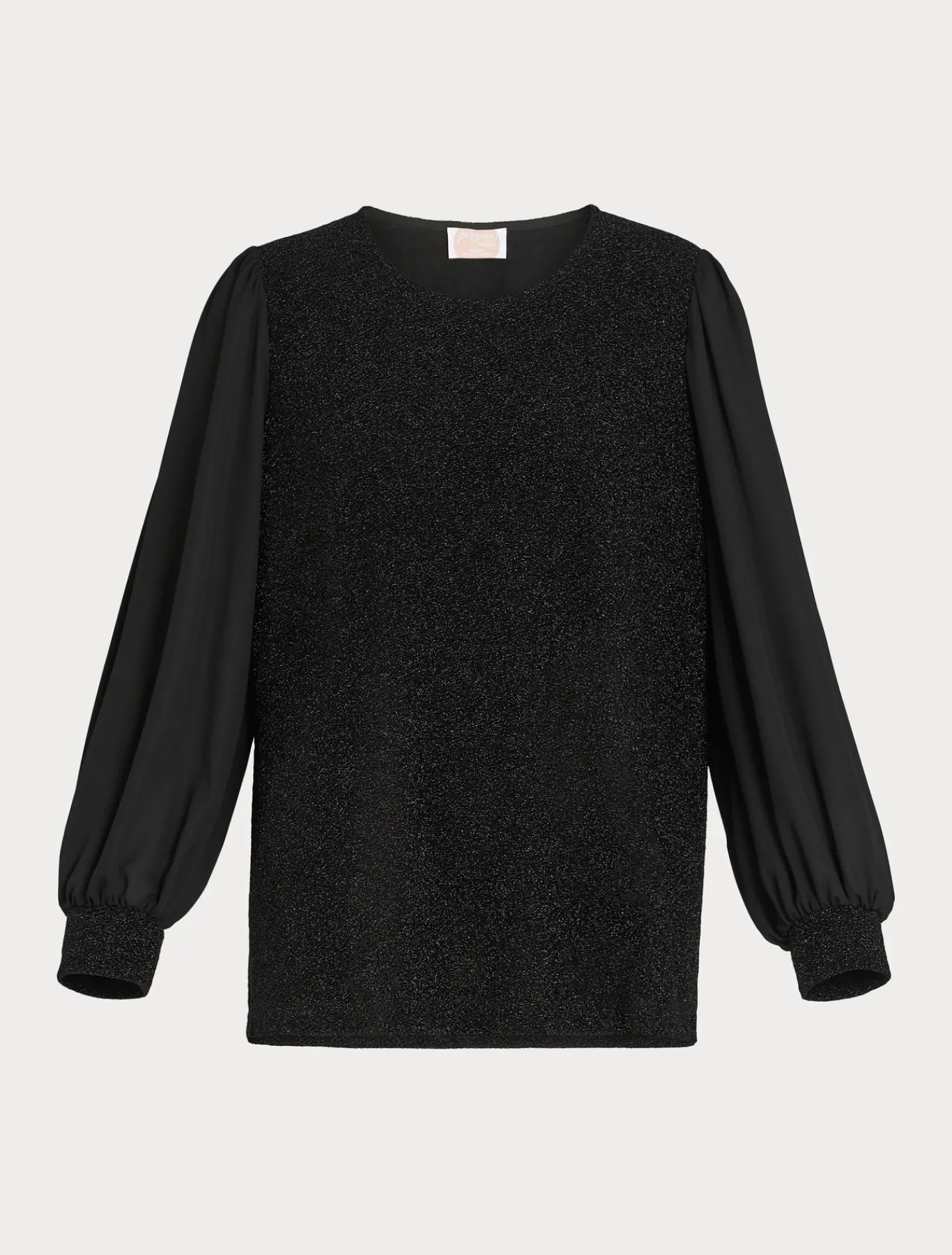Marina Rinaldi Top & T-Shirt | Top & T-Shirt*Felpa in jersey lamé e georgette NERO