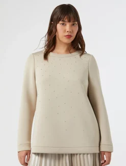 Marina Rinaldi Top & T-Shirt | Top & T-Shirt*Felpa in scuba SABBIA