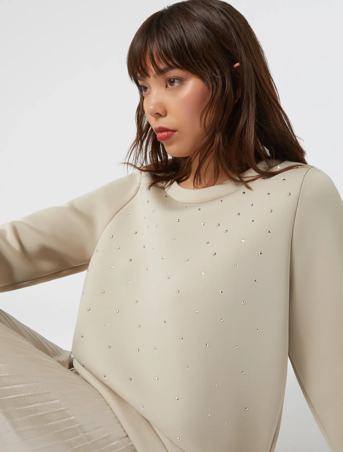 Marina Rinaldi Top & T-Shirt | Top & T-Shirt*Felpa in scuba SABBIA