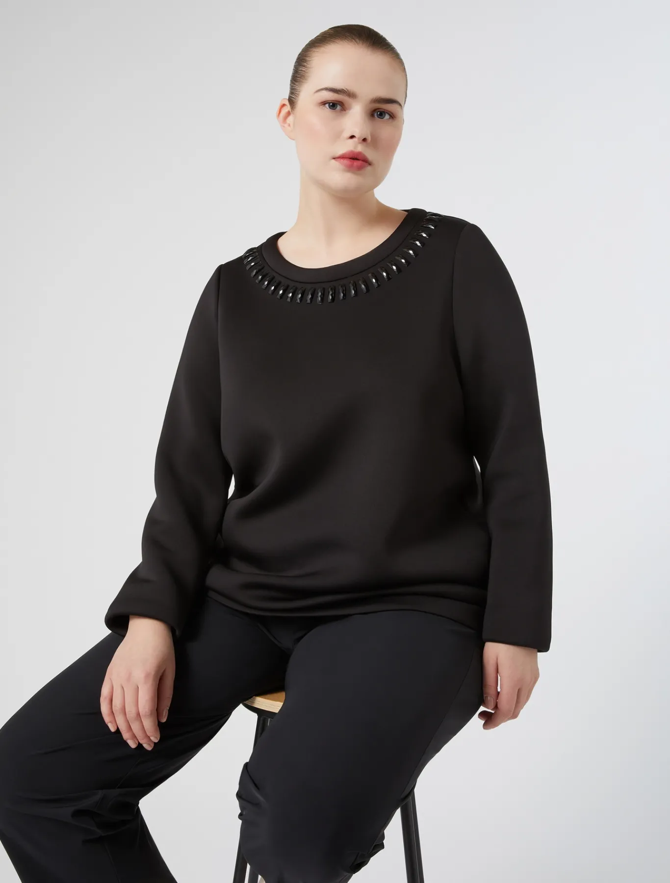 Marina Rinaldi Top & T-Shirt | Top & T-Shirt*Felpa in scuba NERO
