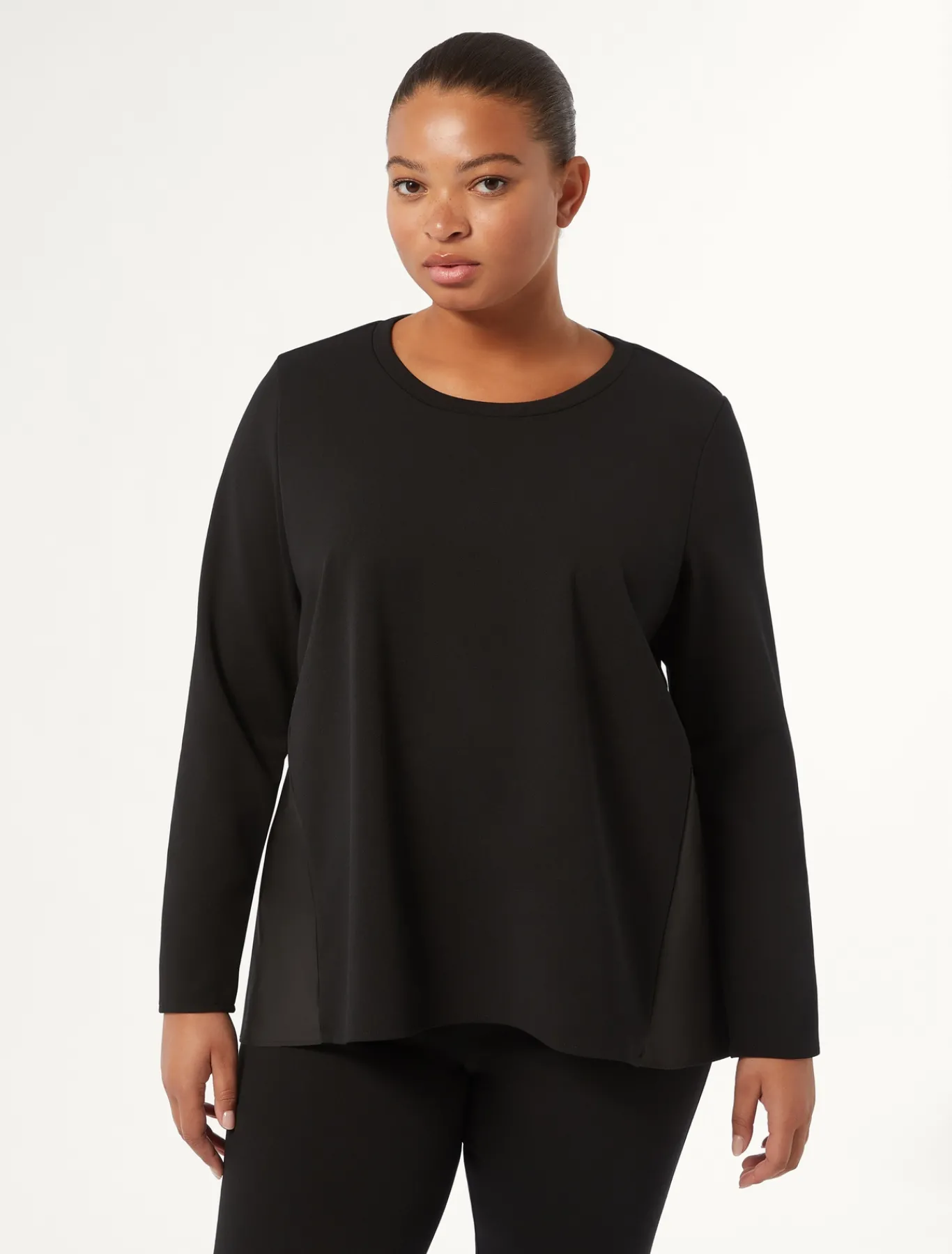 Marina Rinaldi Top & T-Shirt | Top & T-Shirt*Felpa in tessuto tecnico NERO