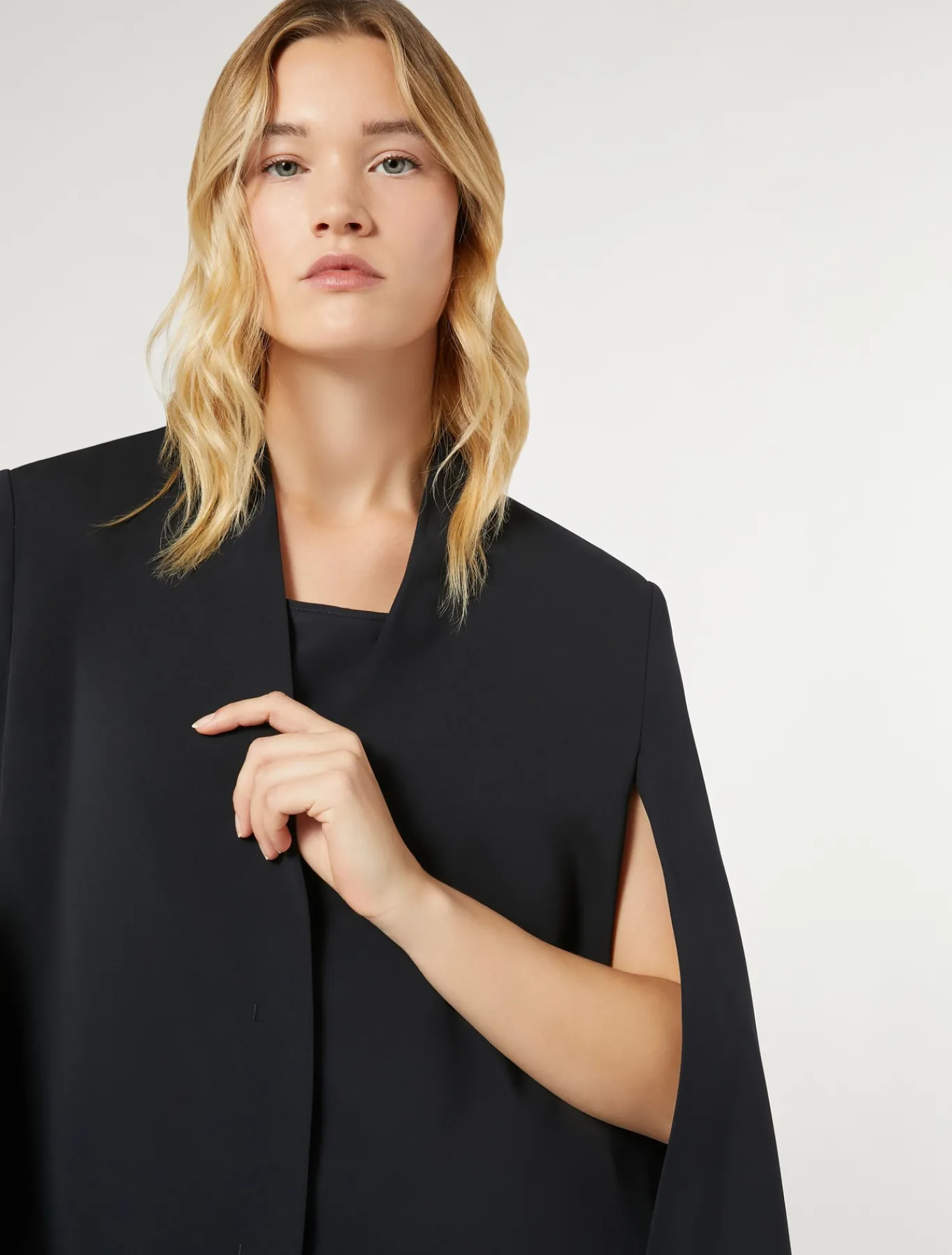 Marina Rinaldi Selezione Elegante | Collezione Elegante*Giacca a cappa in cady BLUMARINO