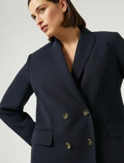 Marina Rinaldi Giacche & Blazer | Giacche & Blazer*Giacca blazer doppiopetto in cady BLUNOTTE