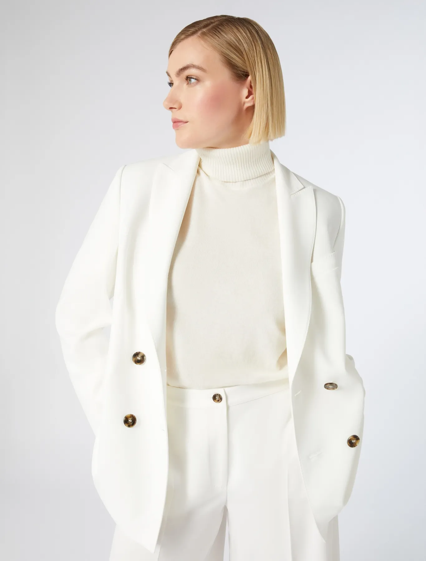 Marina Rinaldi Giacche & Blazer | Giacche & Blazer*Giacca blazer doppiopetto in cady BIANCO