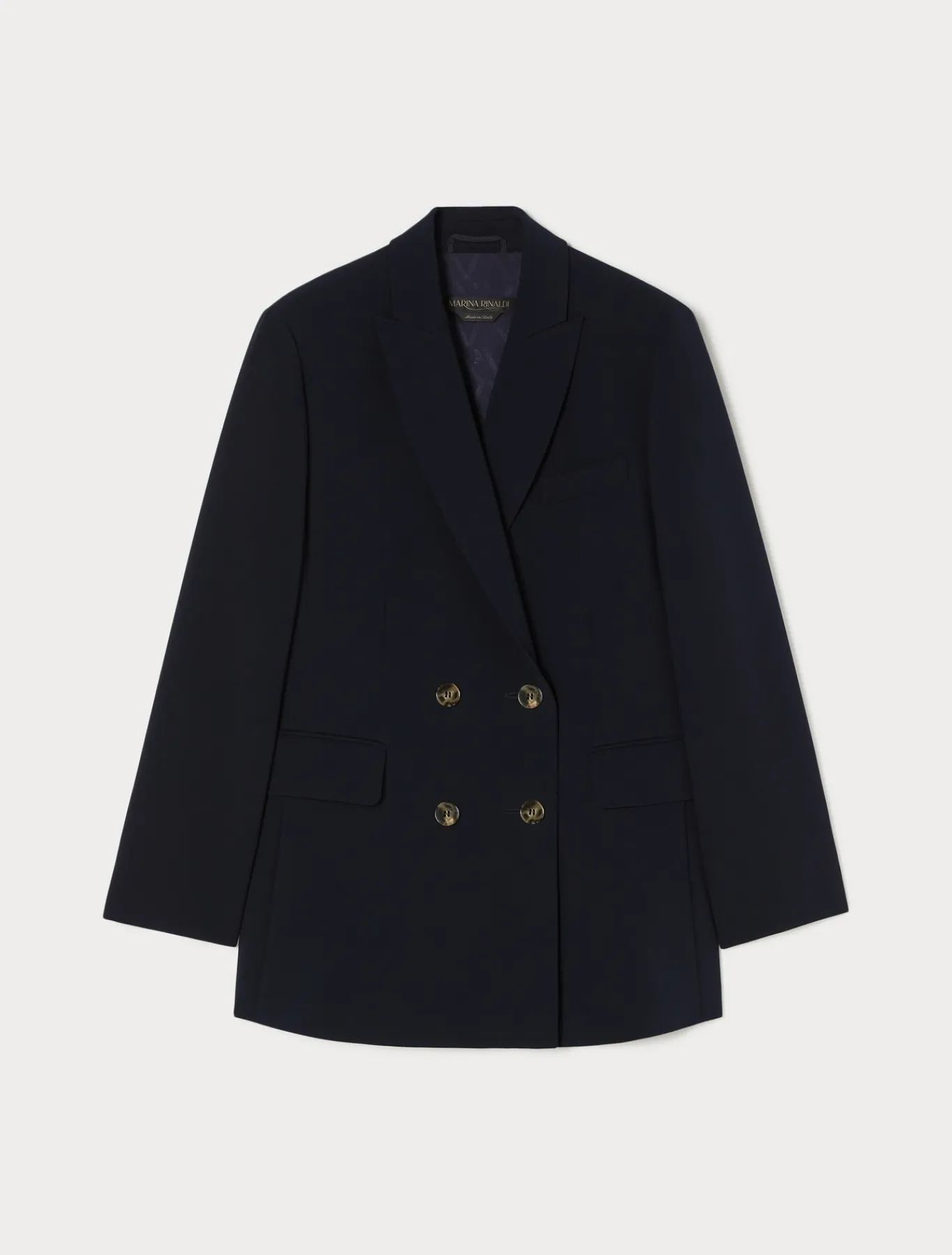 Marina Rinaldi Giacche & Blazer | Giacche & Blazer*Giacca blazer doppiopetto in cady BLUNOTTE