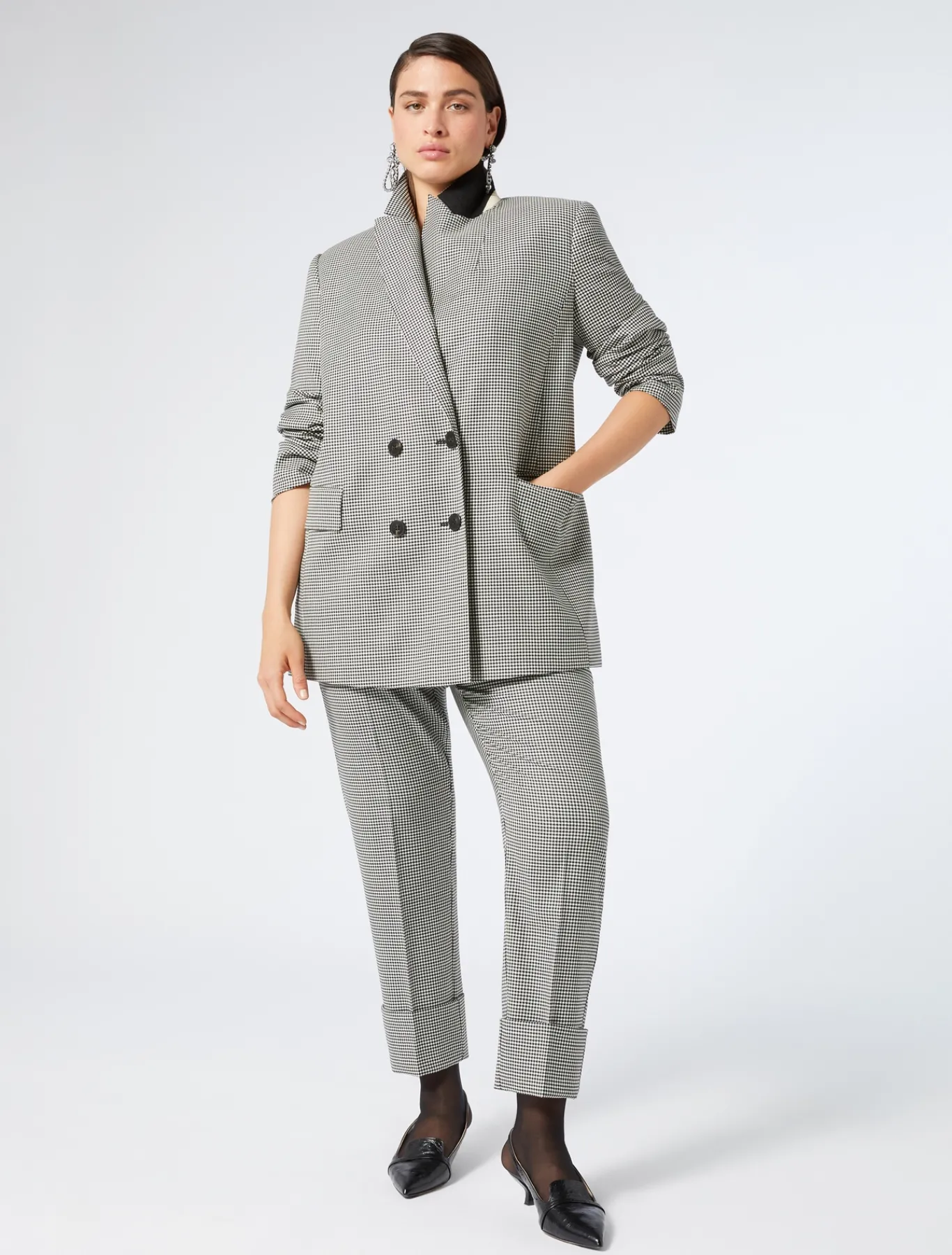 Marina Rinaldi Giacche & Blazer | Giacche & Blazer*Giacca blazer in batavia di lana stretch NEROBIANCO