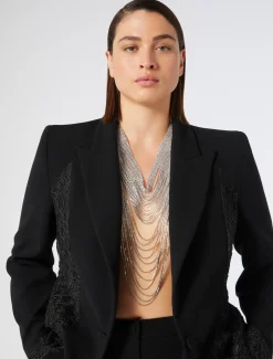 Marina Rinaldi Giacche | Collezione Elegante*Giacca blazer in cady e tulle NERO