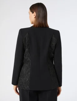 Marina Rinaldi Giacche | Collezione Elegante*Giacca blazer in cady e tulle NERO