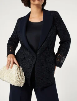 Marina Rinaldi Giacche | Giacche & Blazer*Giacca blazer in macramè laminato BLUNOTTE