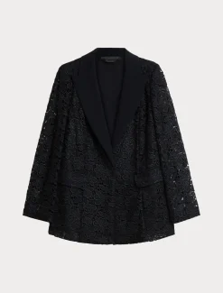 Marina Rinaldi Giacche | Giacche & Blazer*Giacca blazer in macramè laminato BLUNOTTE