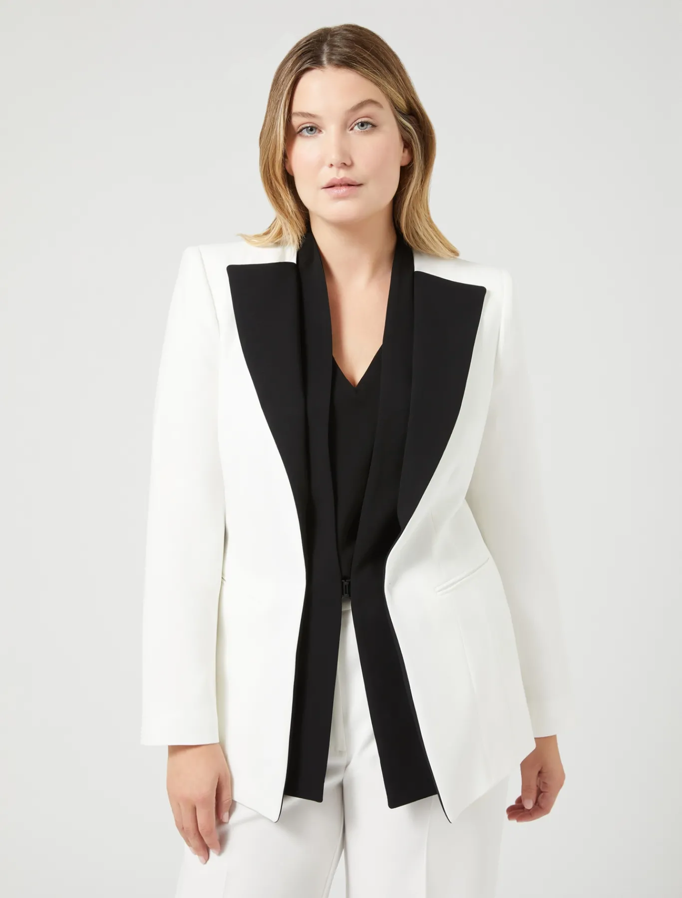 Marina Rinaldi Giacche | Collezione Elegante*Giacca blazer in triacetato BIANCO