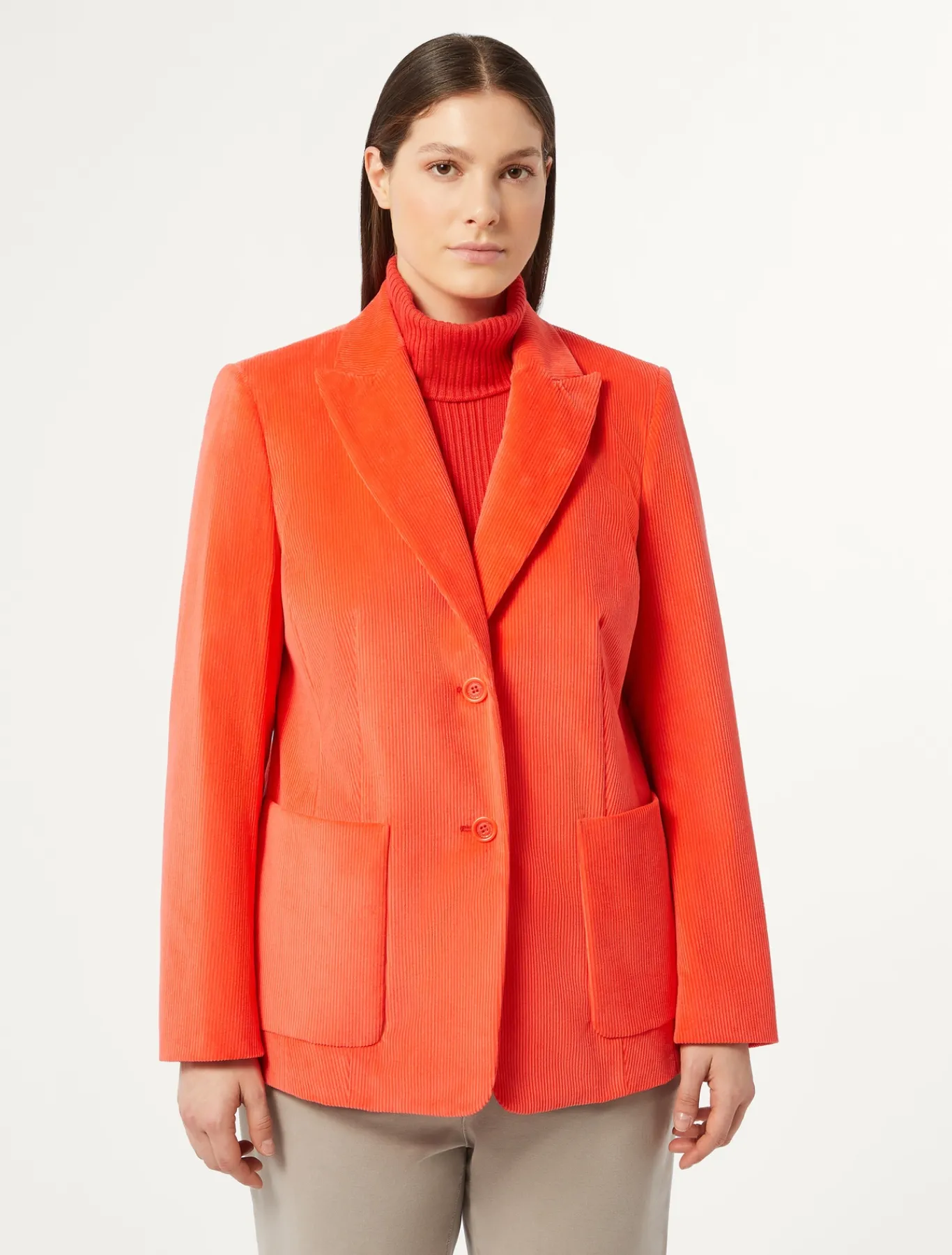 Marina Rinaldi Giacche & Blazer | Giacche & Blazer*Giacca blazer in velluto CORALLO
