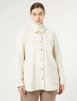 Marina Rinaldi Giacche & Blazer | Giacche & Blazer*Giacca in bull di cotone BIANCOAVORIO