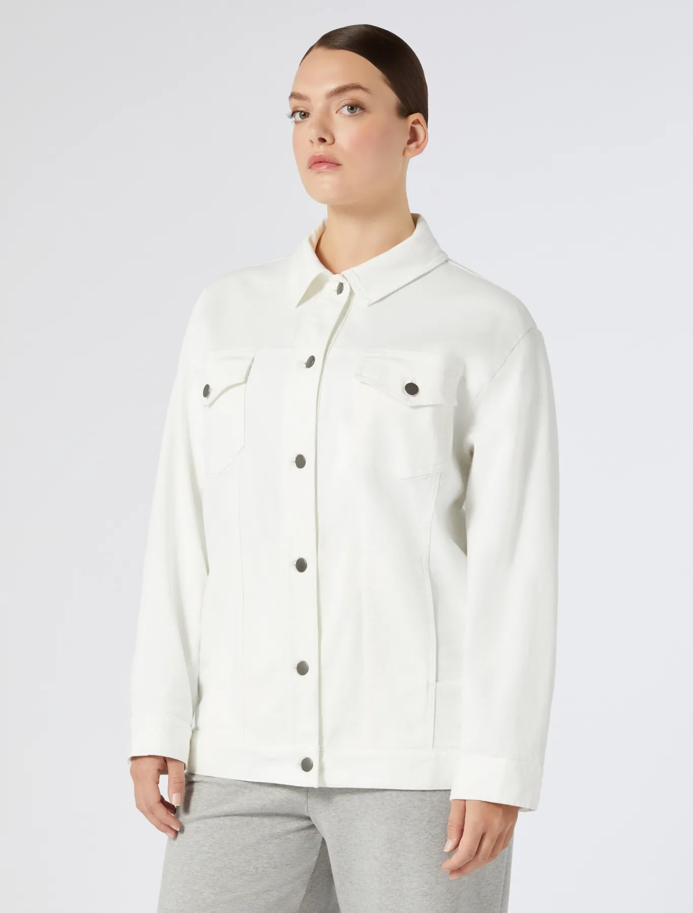 Marina Rinaldi Giacche & Blazer | Giacche & Blazer*Giacca in bull di cotone stretch BIANCO