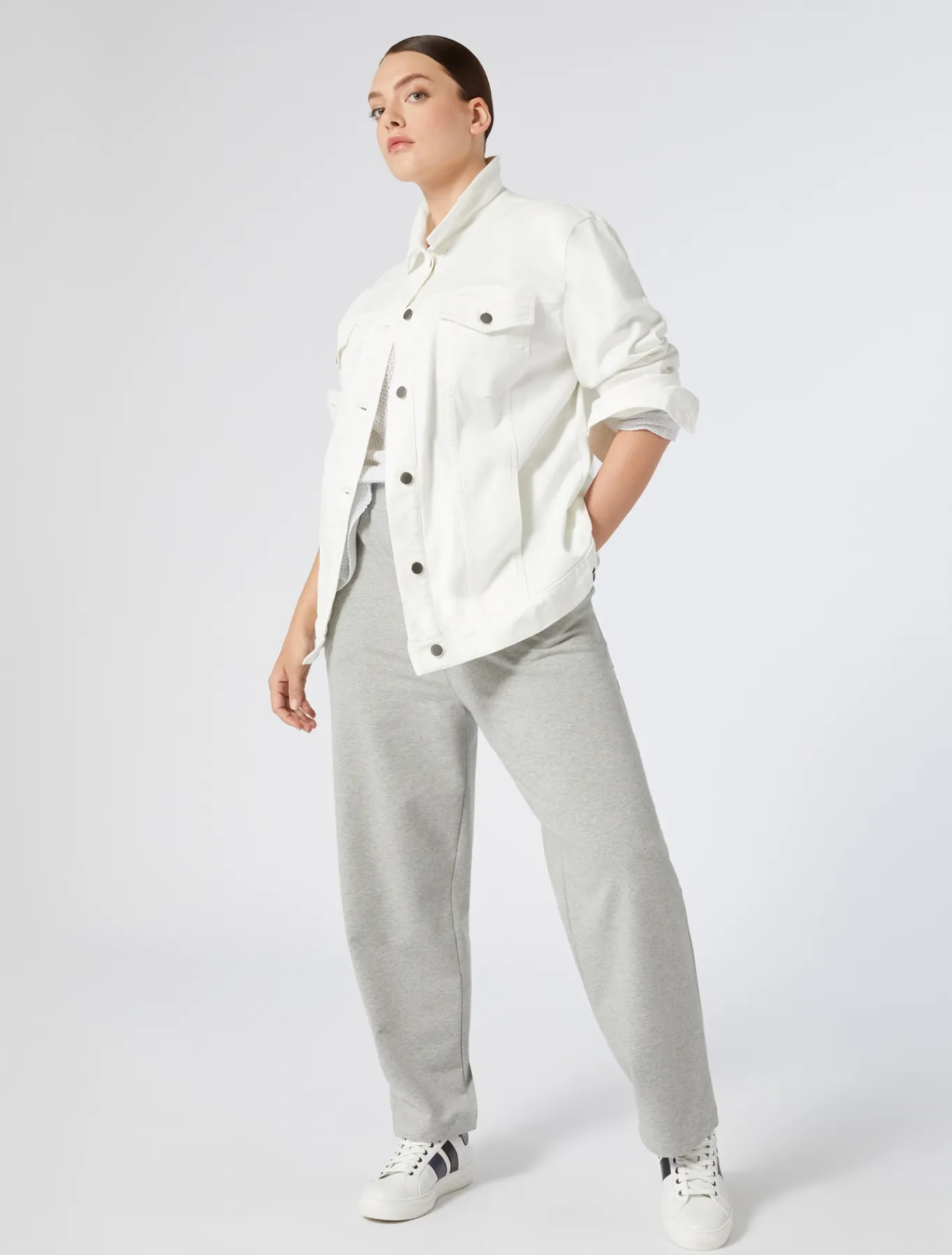 Marina Rinaldi Giacche & Blazer | Giacche & Blazer*Giacca in bull di cotone stretch BIANCO