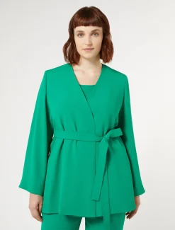 Marina Rinaldi Giacche | Collezione Elegante*Giacca in crêpe envers satin VERDEBANDIERA