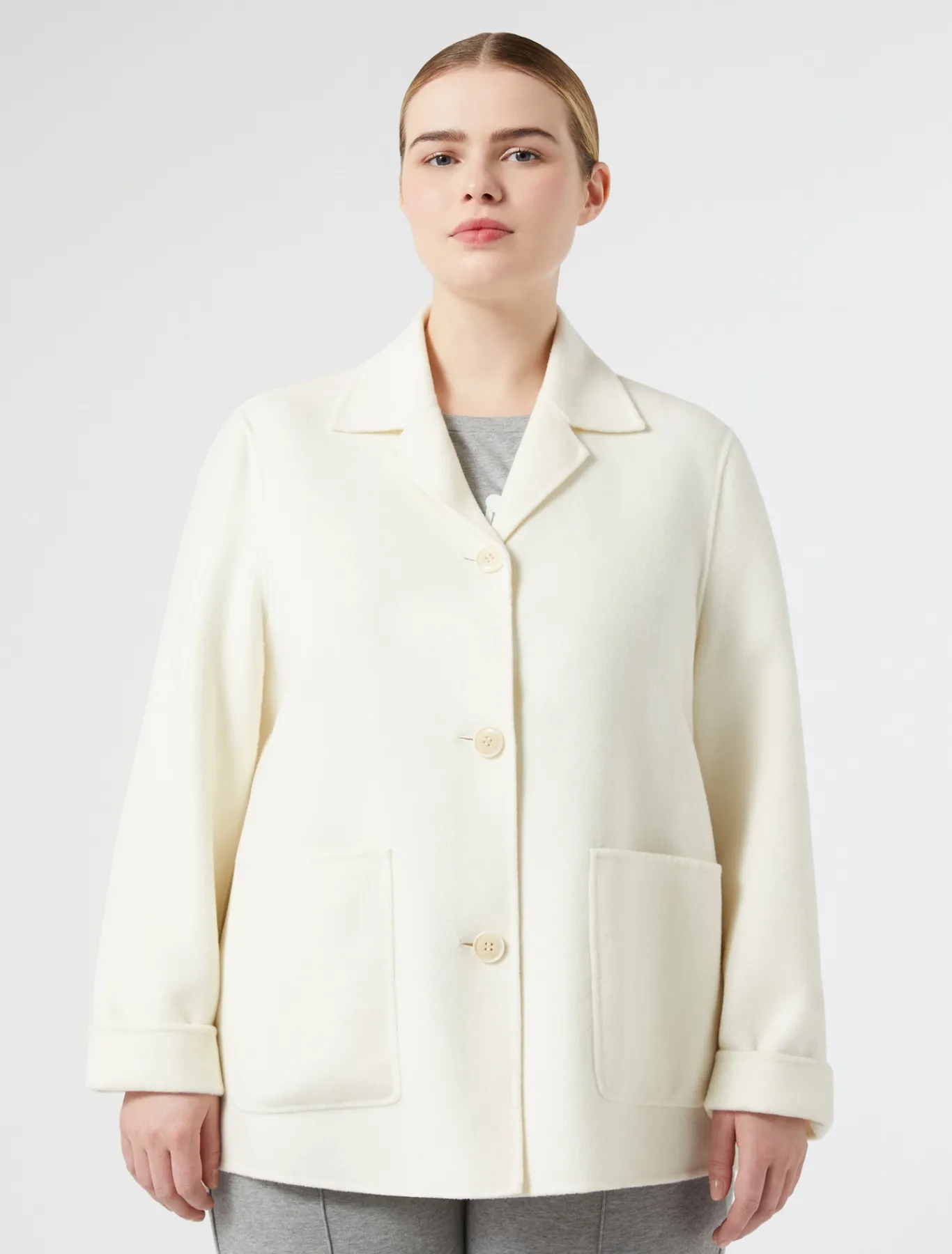 Marina Rinaldi Cappotti & Trench | Cappotti & Trench*Giacca in double di misto lana AVORIO