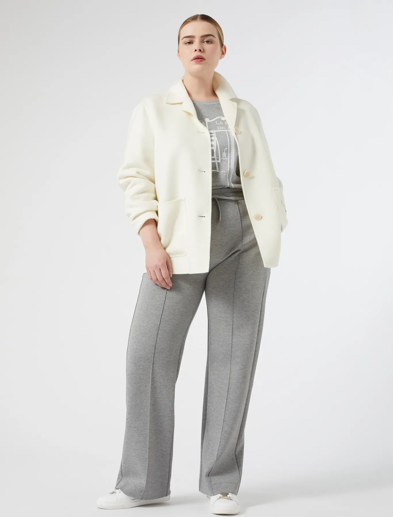 Marina Rinaldi Cappotti & Trench | Cappotti & Trench*Giacca in double di misto lana AVORIO