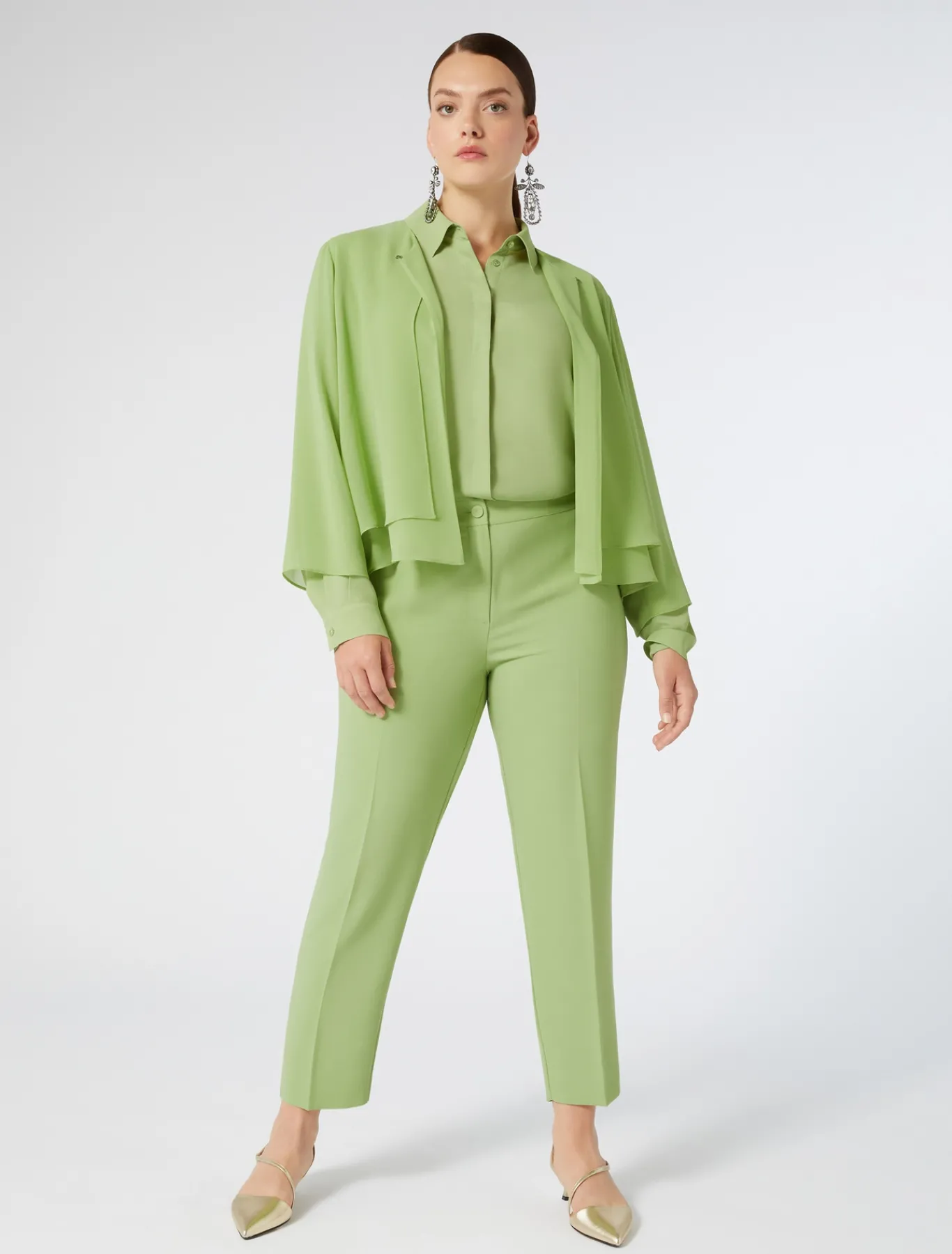 Marina Rinaldi Giacche | Giacche & Blazer*Giacca in georgette VERDEOLIVA