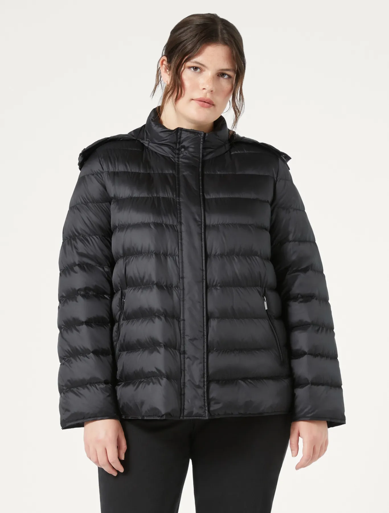 Marina Rinaldi Piumini | Piumini*Giacca in tela di nylon antigoccia NERO