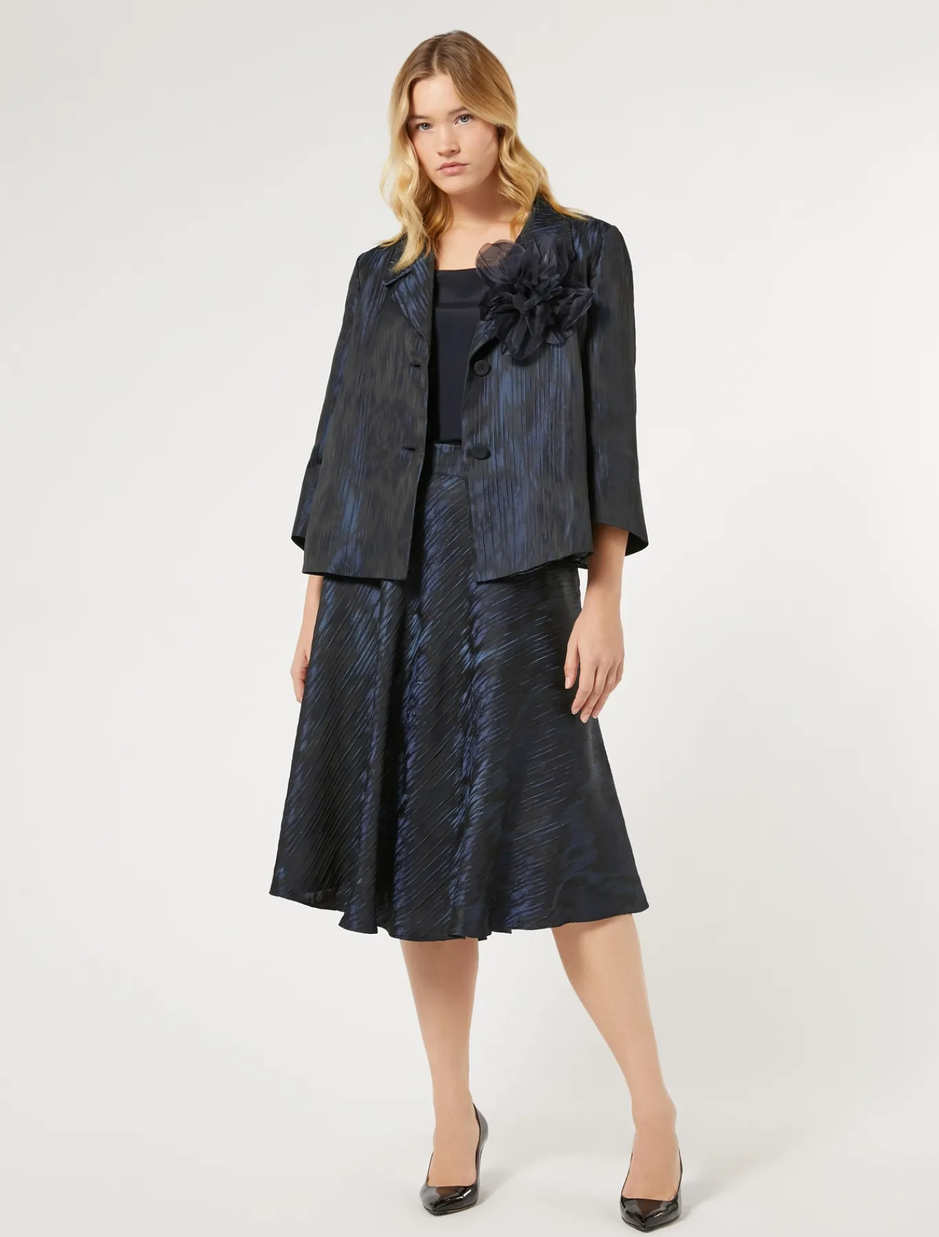 Marina Rinaldi Giacche | Giacche & Blazer*Giacca in tessuto jacquard BLUMARINO