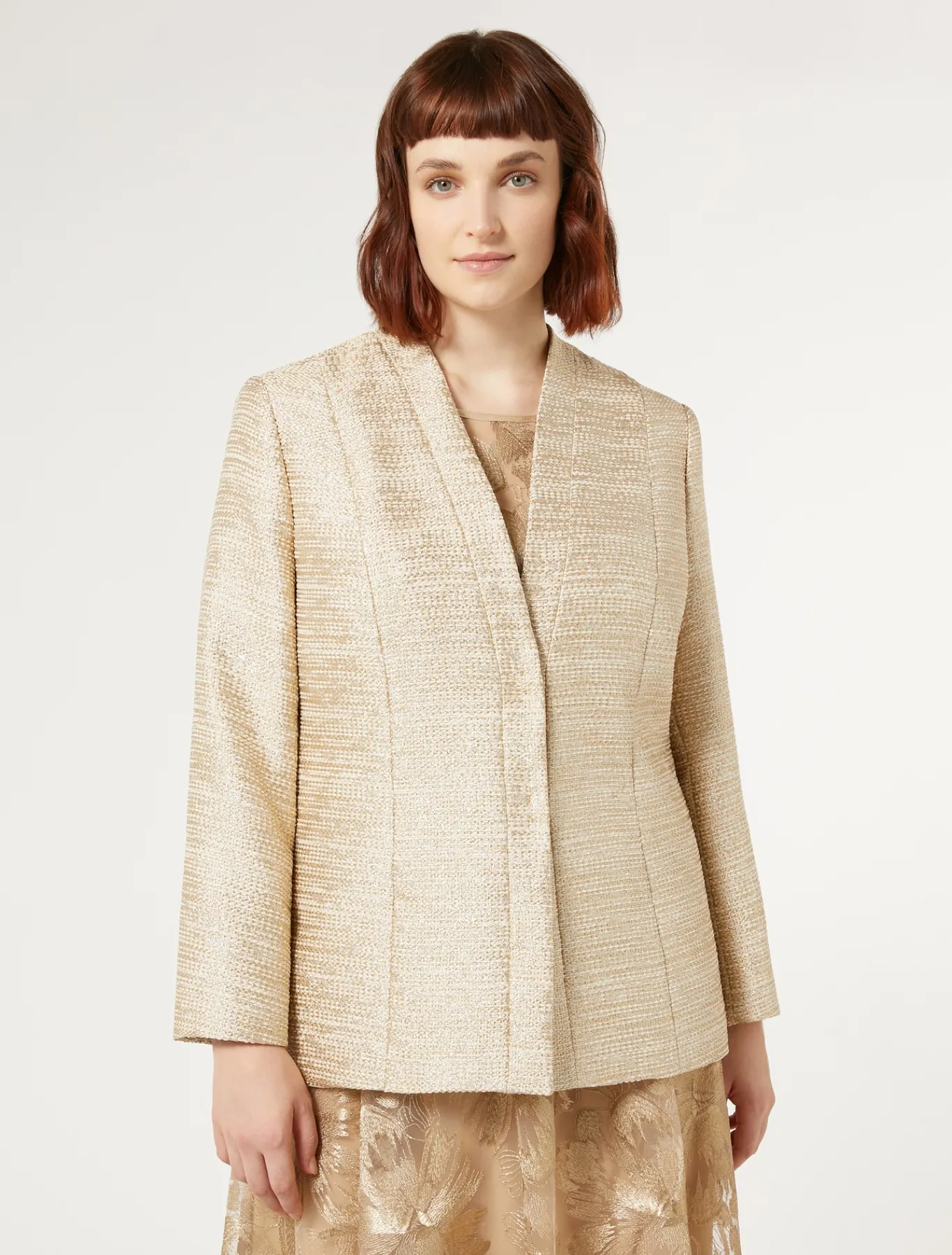 Marina Rinaldi Giacche | Collezione Elegante*Giacca in tinto filo con lamé ORO