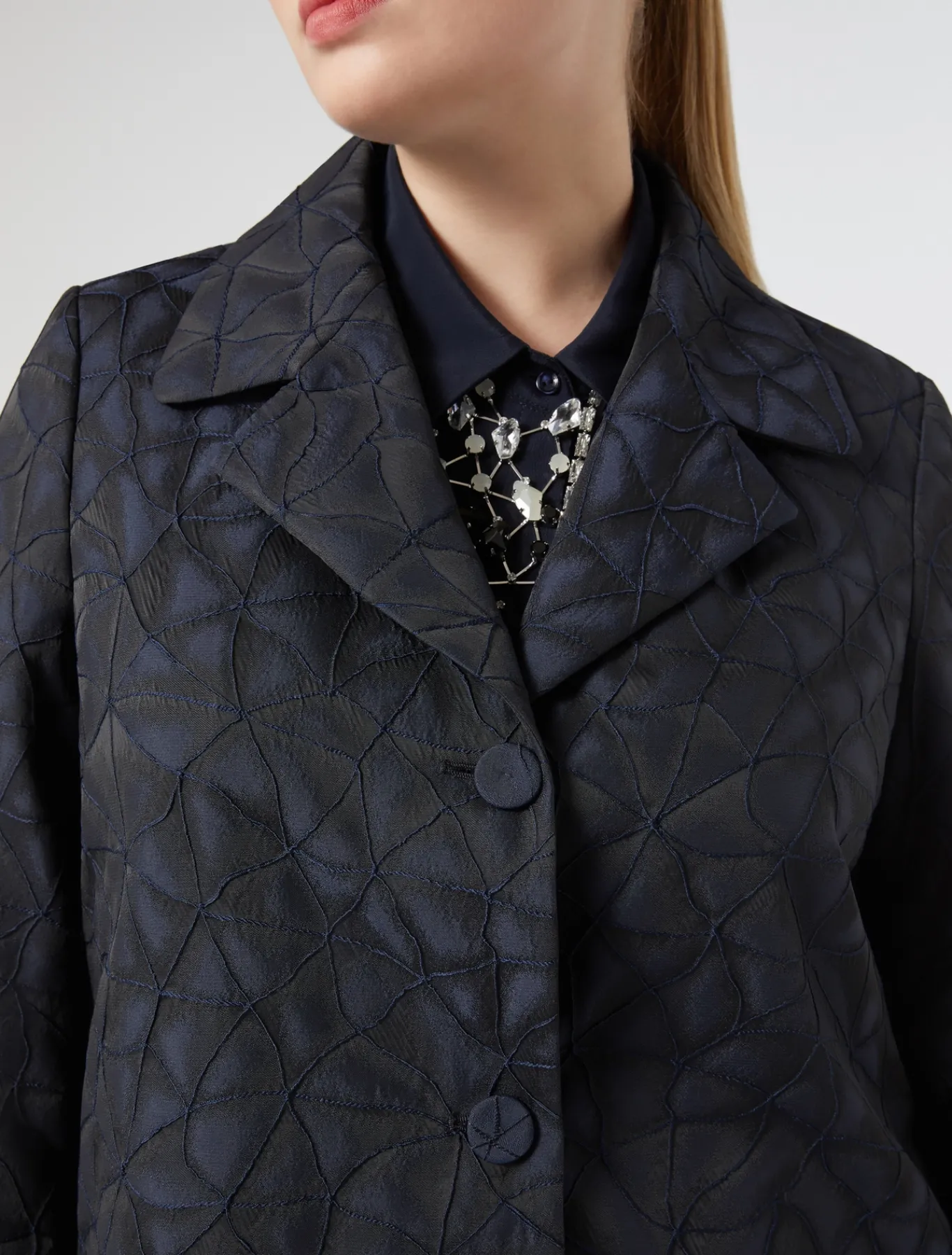 Marina Rinaldi Giacche | Giacche & Blazer*Giacca jacquard BLUMARINO