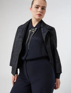 Marina Rinaldi Giacche | Giacche & Blazer*Giacca jacquard BLUMARINO