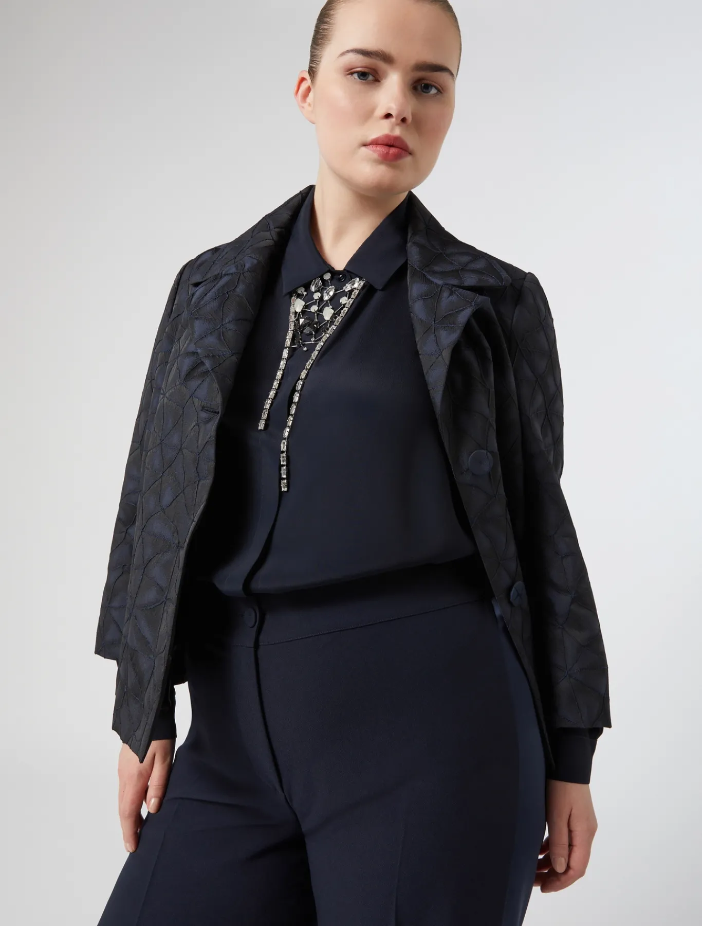 Marina Rinaldi Giacche | Giacche & Blazer*Giacca jacquard BLUMARINO