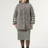 Marina Rinaldi Cappotti & Trench | Cappotti & Trench*Giaccone in tessuto effetto pelliccia e tela di nylon GRIGIOMEDIO