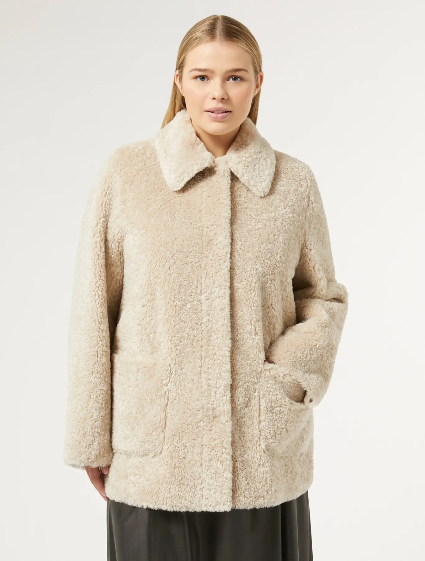 Marina Rinaldi Cappotti & Trench | Cappotti & Trench*Giaccone in tessuto effetto montone GRIGIOCHIARO