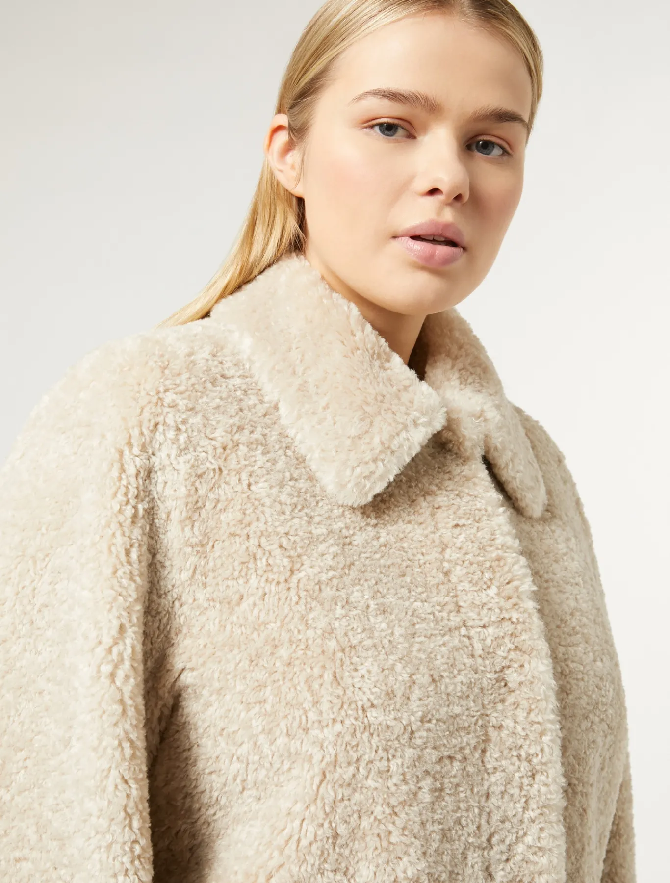 Marina Rinaldi Cappotti & Trench | Cappotti & Trench*Giaccone in tessuto effetto montone GRIGIOCHIARO