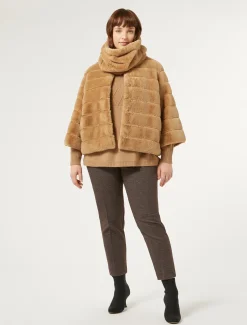 Marina Rinaldi Cappotti & Trench | Cappotti & Trench*Giaccone in tessuto effetto pelliccia e tela di nylon CAMMELLO